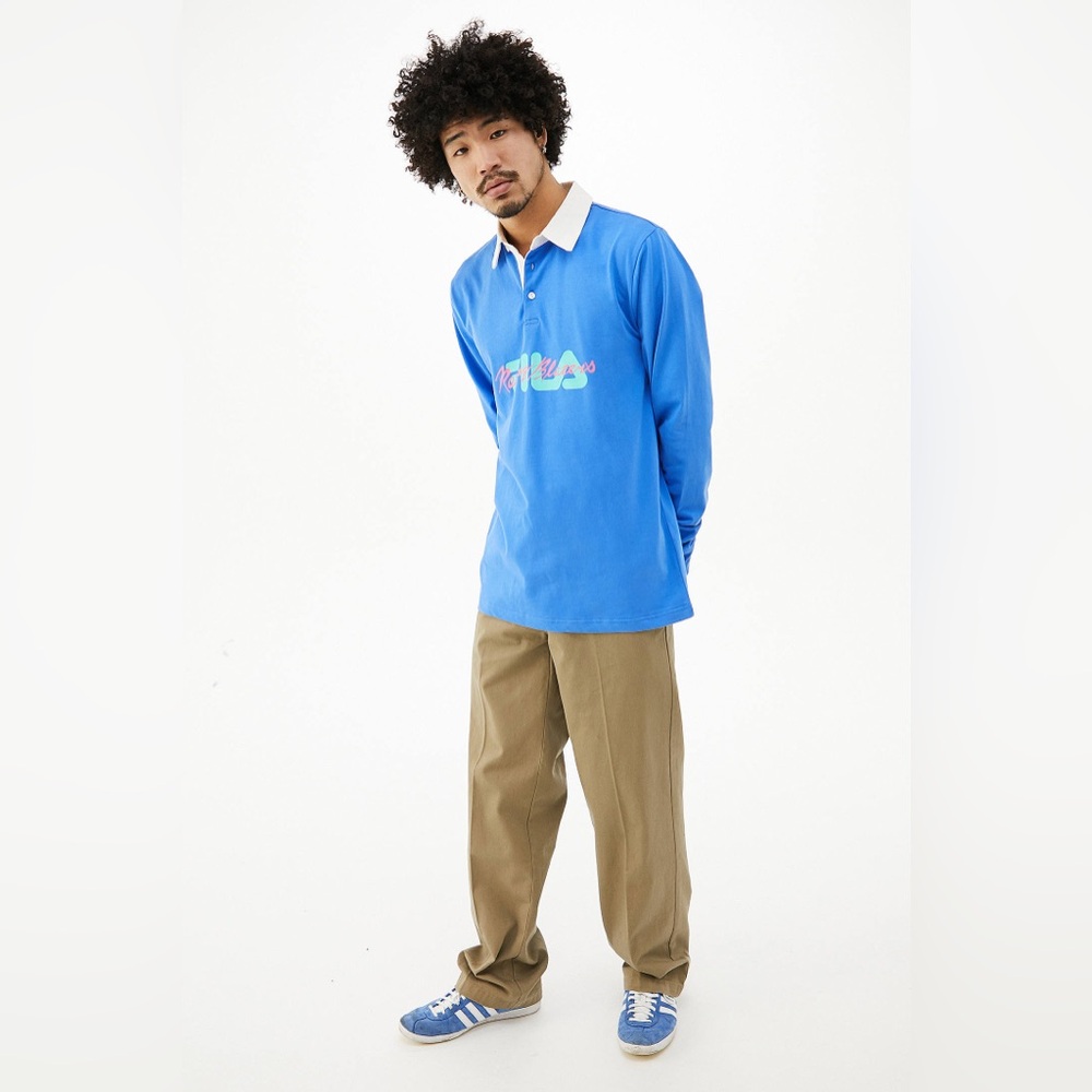 NWT FILA Sonic Blue Damian Rugby Shirt - Picture 3 of 4